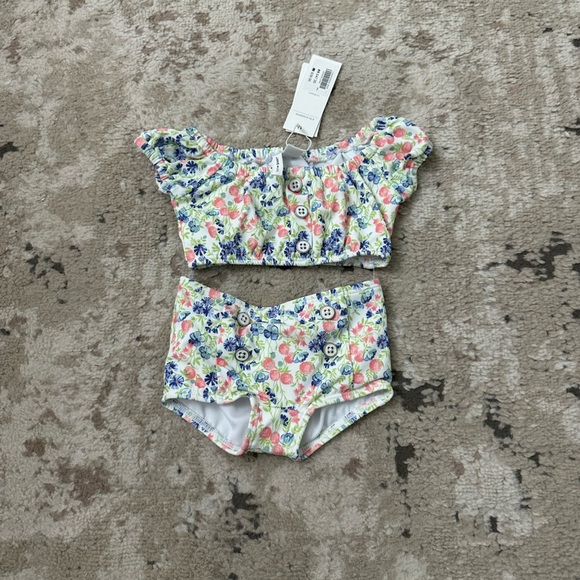 Janie & Jack Baby Girl Floral Swimsuit Size 6-12 Months NWT - Picture 1 of 4